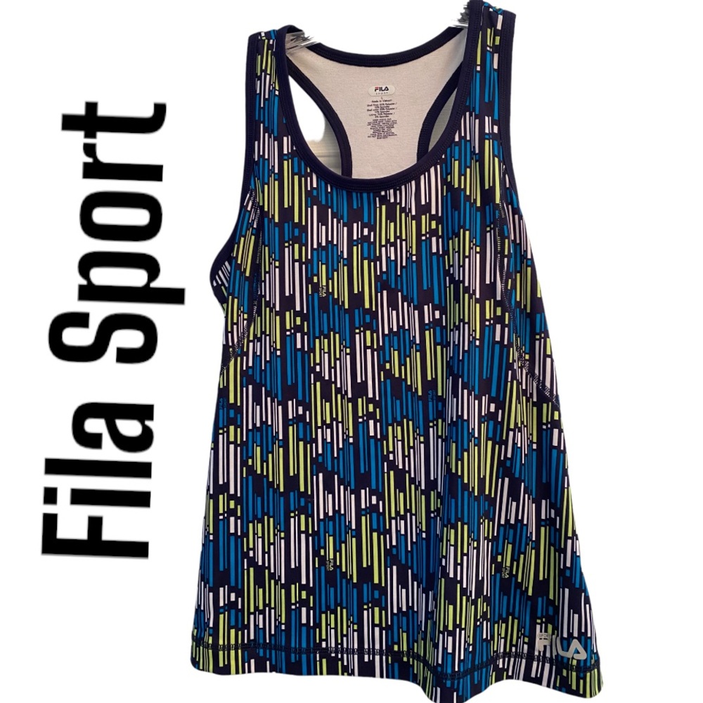 Fila Sport Racerback workout Top Blue & green L